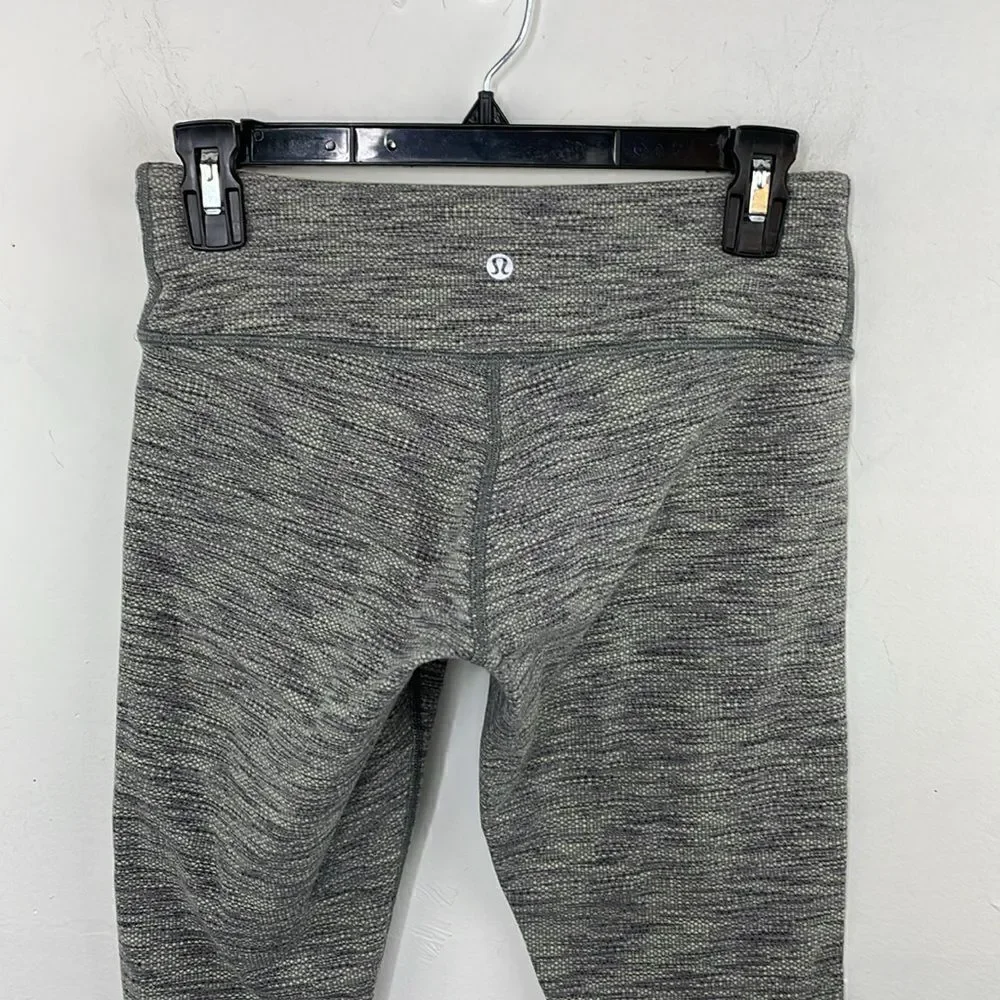 Lululemon Wunder Under Crop 6 Diamond Jacquard Space Dye Slate Clarity Yellow